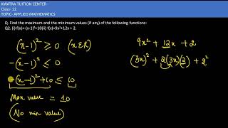 Q2. Find the maximum and the minimum values (if any) of the following functions: Q2. (i) f(x)=-(x-1)