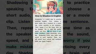 How to Shadow in English 🎧 | Easy Speaking Practice #shadowing  #speakingpractice  #englishstory