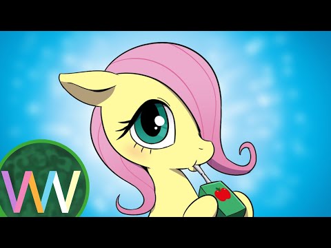 Filly Fluttershy Buys Juice