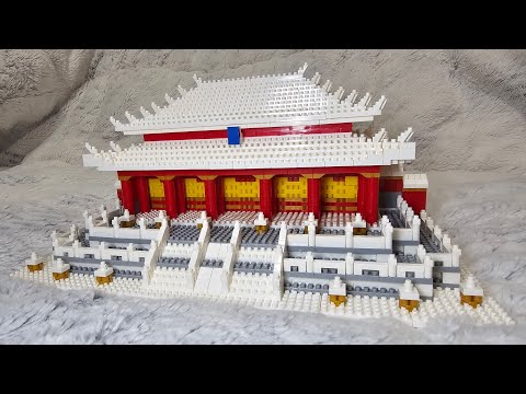 눈 내리는 태화전 나노블럭 빌드 리뷰 ⚡️ Hall of Supreme Harmony Nano block Build Review - Lezi lz8049