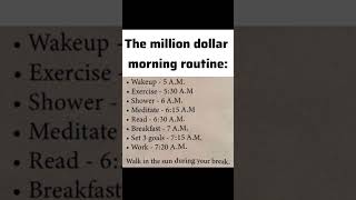 The Million dollar Morning Routine | #succesmindset #successquotes #successtips #successjourney