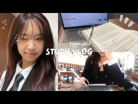 *Productive* STUDY Vlog 🍓 Exam Prep, Study Sessions, Cram with me, What I eat  🍇 UT Austin