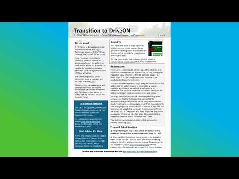 Transition to DriveON Bulletin 5 - Released October 15, 2024.