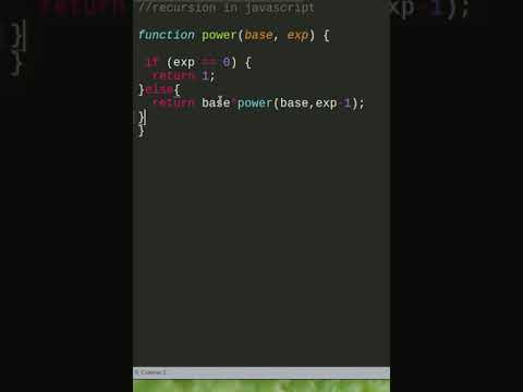 power recursion in javascript. #shorts