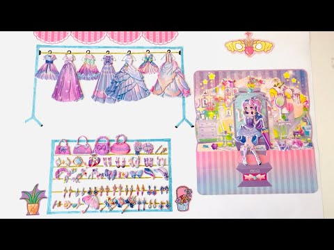 Decorate with Sticker Book Dress Up Kawaii Girl👗👠🎀tutorial | paper diy | ASMR