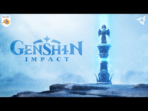 How I Created a Winter Themed Genshin Impact Render using Blender and Photoshop