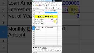 Libreoffice calc monthly EMI calculation #libreofficecalc #libreoffice #libreofficetutorial #shorts
