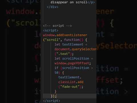 How To Disappearing Text On Image Scrolling Using CSS Only | Text Properties And Animations #shorts