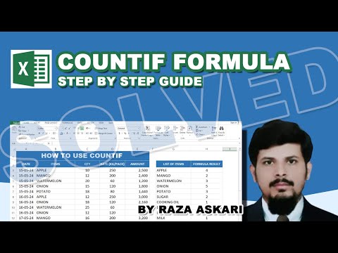 How to use Countif Formula in Excel step by step guide by Raza Askari