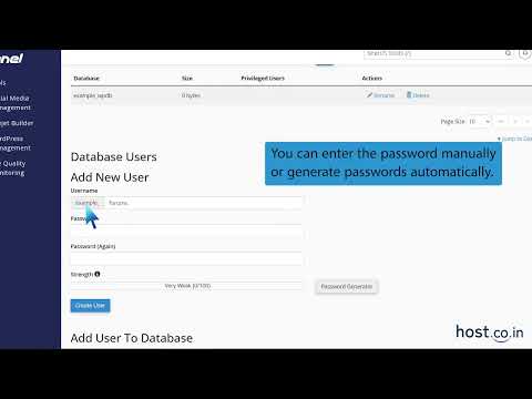 How to Create a Database Username in cPanel with Host co in
