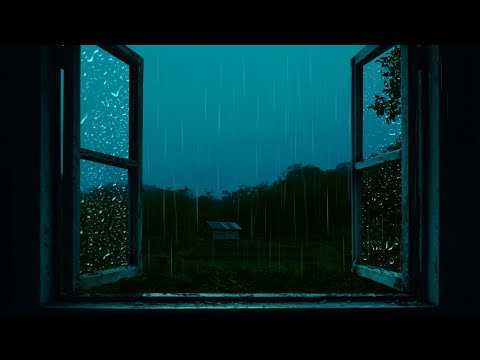 Heavy Rain Storm on Window with Thunder Sounds | Relaxing Night Ambience for Sleep Better | 10 Hours