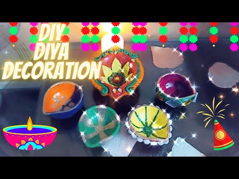 DIY Diya Decoration | Diya Decoration Ideas For Diwali | Reusing Old Diyas