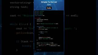 Simple To-Do List in C++ #coding #gaming #code #coder #c++ #tutorial #developer #programming