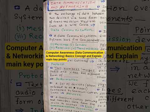Computer Awareness (Data Communication & Networking) Basics Concept and Explain main key points
