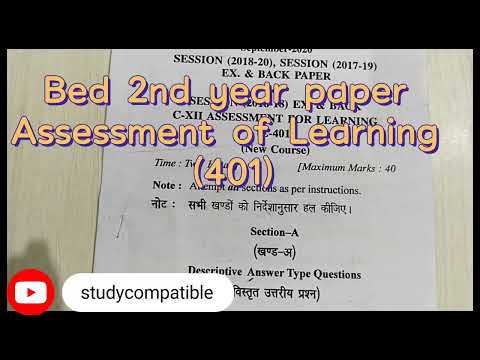UpB.ed 2nd year paper ||Assignment for Learning||*paper*||CCS University Meerut|| #studycompatible