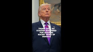 Trump says no staffer was fired for sharing racist video of Obamas
