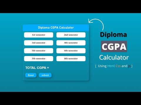 javascript project || How to make Diploma Cgpa Calculator Using Html CSS & Javascript