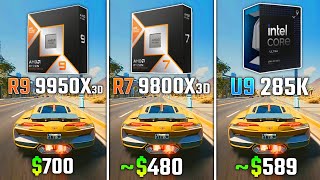 RYZEN 9 9950X3D vs RYZEN 7 9800X3D vs INTEL ULTRA 9 285K | Test in 6 Games