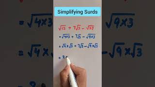 Simplifying Radicals  #maths  #mathstricks #surds