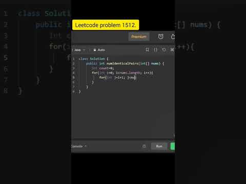 Leetcode problem - 1512.Number of good pairs #shorts #leetcode #java