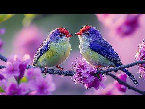 Beautiful 4K Birds Singing Nature Scene with Soothing Piano for Stress Relief Sleep