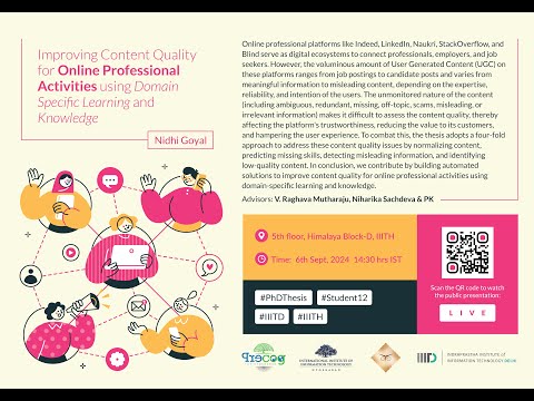 Improving Content Quality for Online Professional Activities using Domain Specific Learning