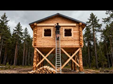 A Man Builds a Treeless Tree House | Timelaps from Start to Finish by @LRN2DIY