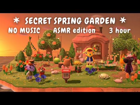 🌿 ASMR animal crossing’s secret spring garden🌼| acnh ambience for study & work 🌿 | 3 hr