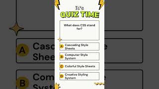 Web Pages Look Good Because of This — What’s CSS? 🎨#cssquiz #webdesignbasics #frontendtrivia #cstech