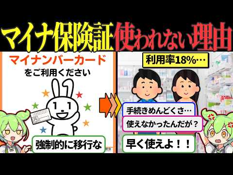 なぜマイナ保険証を使わない人が多いのかまとめてみた【ずんだもん&ゆっくり解説】