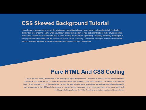 CSS Skewed Background Tutorial Pure Html and Css Coding
