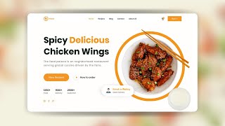 Create a Food Website Hero Section Using HTML & CSS  Modern Landing Page Design Tutorial