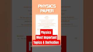 Physics Important Topics Derivations | score 90   #cbse #class12 #boardexam #physics #farewell