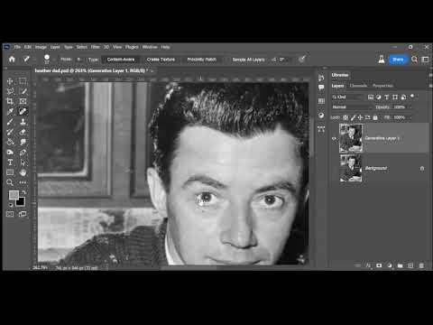Heather's father Photoshop photo repair process