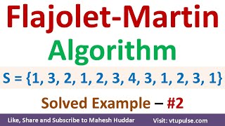 2. Flajolet Martin Algorithm Example | FM Solved Example | Big Data Analytics by Vidya Mahesh Huddar