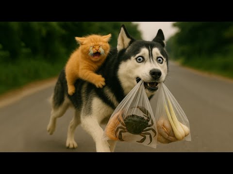 Daddy Dog Goes Fishing And Cooks Fish Sauce For Kitten When It's Sad Because It Misses Mom Cat