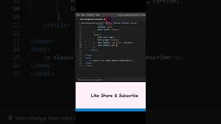 Auto Change Text Color Animation using Html And CSS | CSS Tutorial #shorts #cssanimation