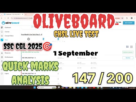 Oliveboard SSC CHSL Live Mock Test Analysis🌼✍️📚 #ssc #cgl2025 #ssccgl #education #testbook 