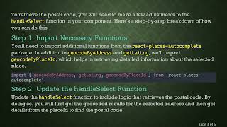 How to Easily Get Postal Code with react-places-autocomplete in ReactJS