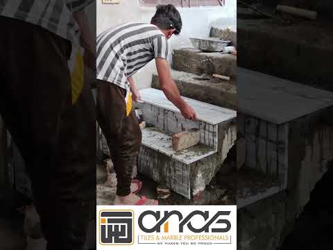 Marble staircase installation by Anas tile doctor