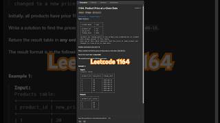 Leetcode 1164 in 50 Seconds | SQL 50 Challenge #sql #leetcodesql #learnsql #sql50 #sqlinterview