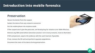 1.4 Digital Forensics for Mobile Phones - Preservation