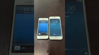 iPhone 5 on iOS 6 vs iPhone 6 on iOS 8 boot up test #shorts #iphone5 #ios6 #iphone6 #ios8