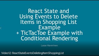 Web Development Frameworks - Video 12 - React Events and State Modification