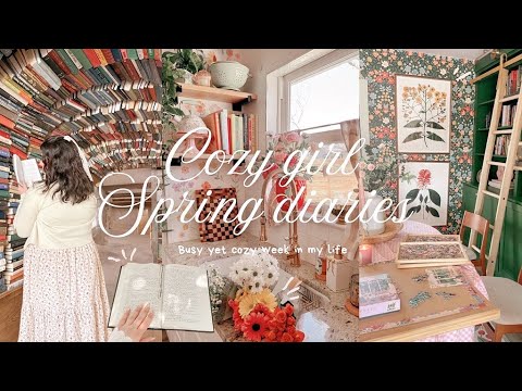 Cozy Girl Spring Diaries 🧚🏼🐝🌷 work days, hobbies, reading, lake trip & a wedding planning!