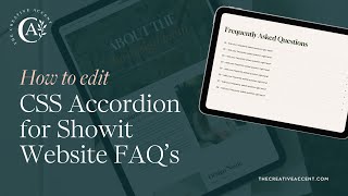 Showit Website Tutorial: How to Edit the CSS Accordion Embed Code for FAQs in Showit