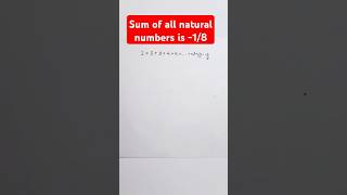 Sum of all natural numbers to the infinity is negative #math #mathshorts #mathmagiczone #india