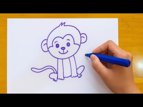 How to Draw a Cute Monkey 🐵 | Easy Animal Drawing for Beginners