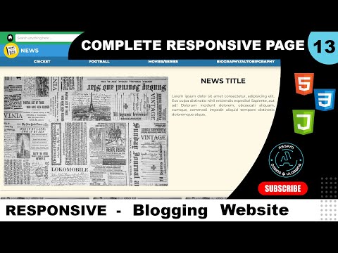 Responsive Blogging Website | Complete Responsive Page | Part - 13 | HTML CSS & JS #AssamCoding
