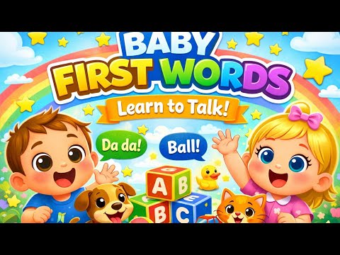 Baby Learning First Words 👶 | Learn to Talk for Babies | Toddler Learning Videos & Songs